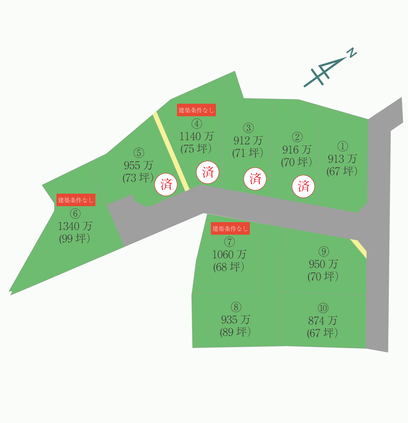 【土地情報】筑前こころタウン小学校前　10区画（残り６区画）