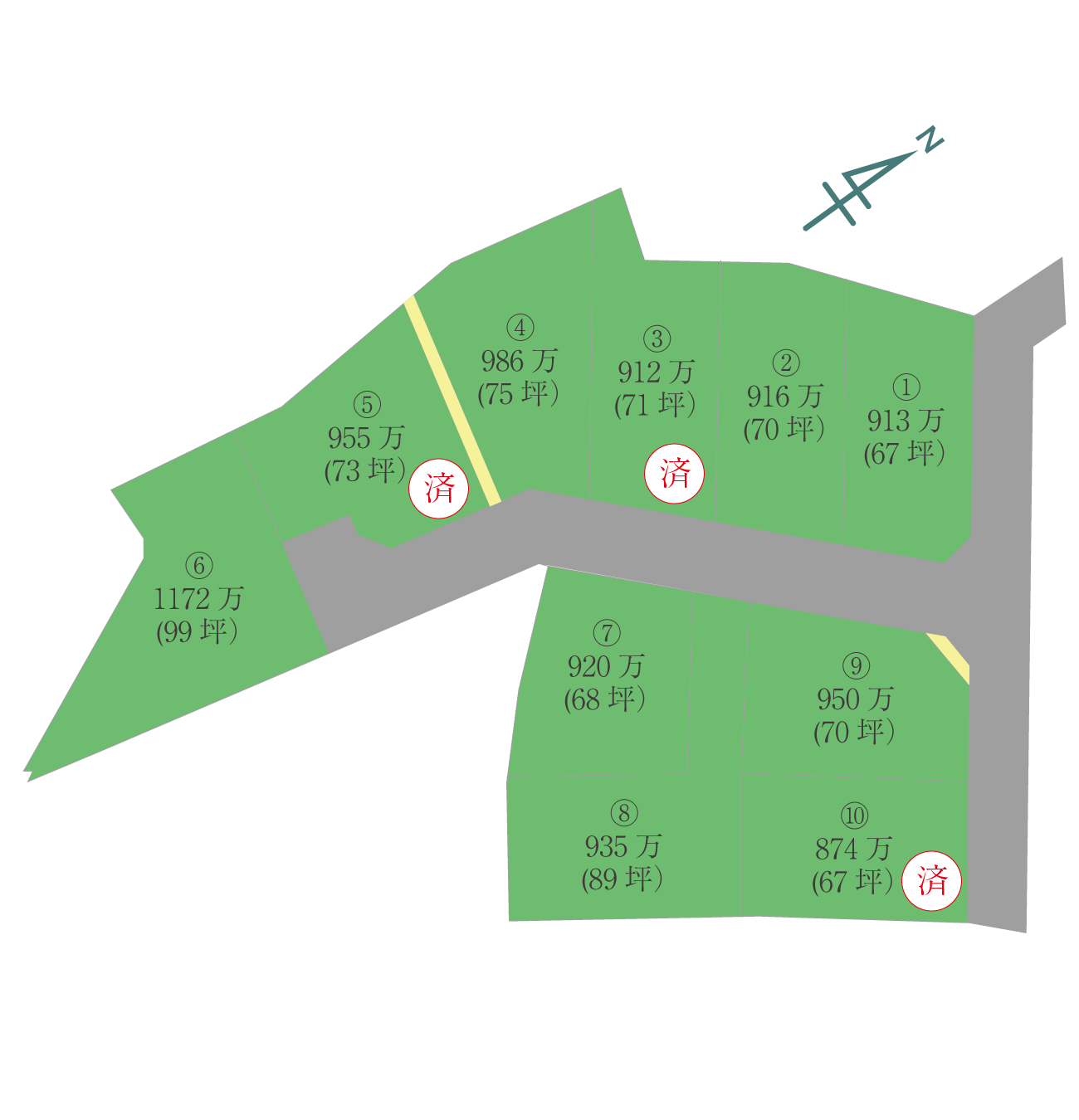 【土地情報】筑前こころタウン小学校前　10区画（残り7区画）