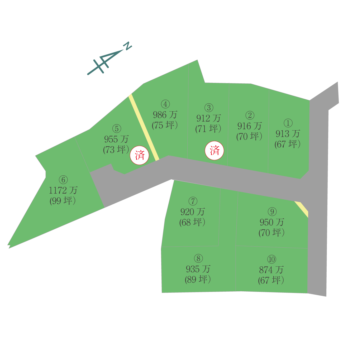 【土地情報】筑前こころタウン小学校前　10区画（残り8区画）