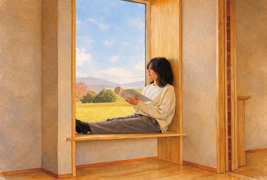 リビングの一角には、ヌック空間を。